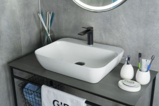 Раковина Gid N9047 51184 накладная белая 55x42x15